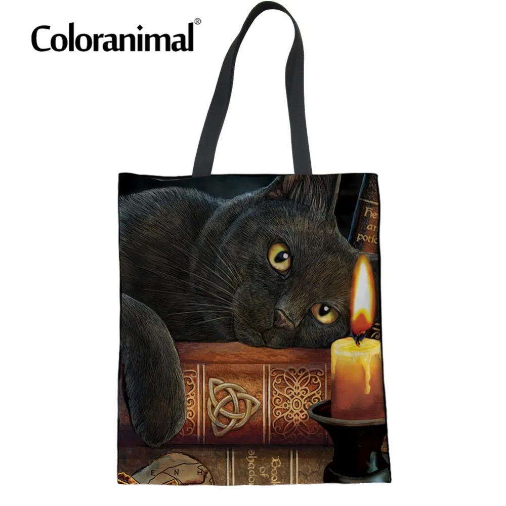 Льняная сумка Coloranimal многоразовая Складная Сумка тоут из ткани большая