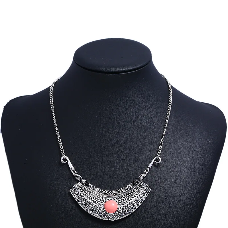 Vintage Tibetan Miao Silver Metal Tassel Bead Chinese Style Charm Original Chokers Necklace Collier Turkish Gypsy Ethnic Jewelry