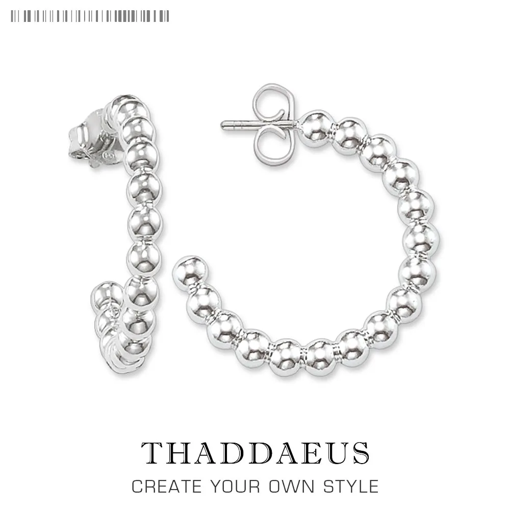 

Hinged Hoop Creole Earrings Dots,Thomas Style Glam Trendy Fashion Good Jewerly For Women,2018 Ts Gift In 925 Sterling Silver