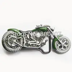 Оптовая и розничная продажа Винтаж Зеленый 3D тяжелый металл мотоцикл с пряжкой и стразами buckle-at072gr в наличии БЕСПЛАТНАЯ ДОСТАВКА