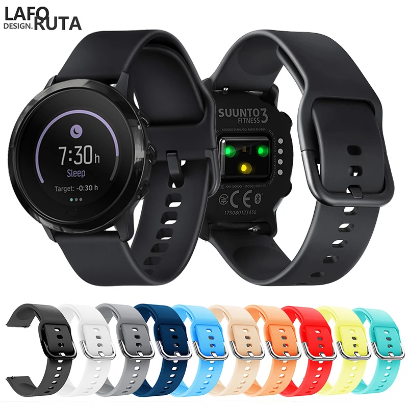 

Laforuta Sport Silicone Watch Band for Suunto 3 Fitnes Samsung Galaxy Watch Active Strap 20mm Quick Release Bracelet 2019 Newest