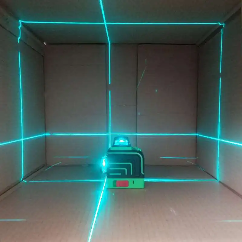 Новый 12 линейный 3D синий лазерный уровень XEAST самовыравнивающийся 360