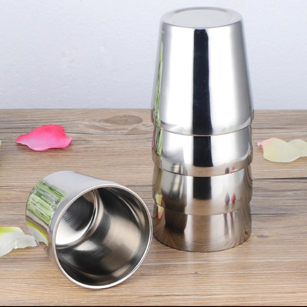 MagiDeal Stainless Steel Pint Cups Water Tumbler Cup Great for Kid Toddler Baby Sanitary Double Wall Mini Travel Cup Drinkware