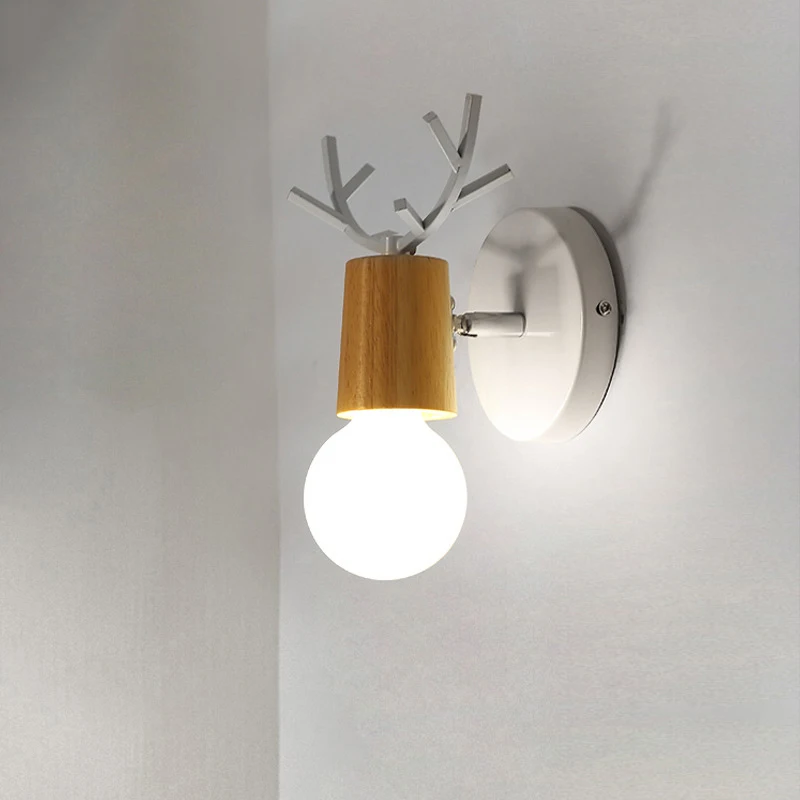 Настенный светильник Macaron в скандинавском стиле, креативный настенный светильник для спальни, простой современный прикроватный светильник, деревянная настенная лампа без лампы