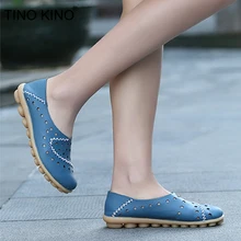 TINO KINO/женские лоферы ручной работы на плоской подошве; сезон осень; Мокасины размера плюс; женские слипоны; дышащая удобная обувь с вышивкой; женская повседневная обувь