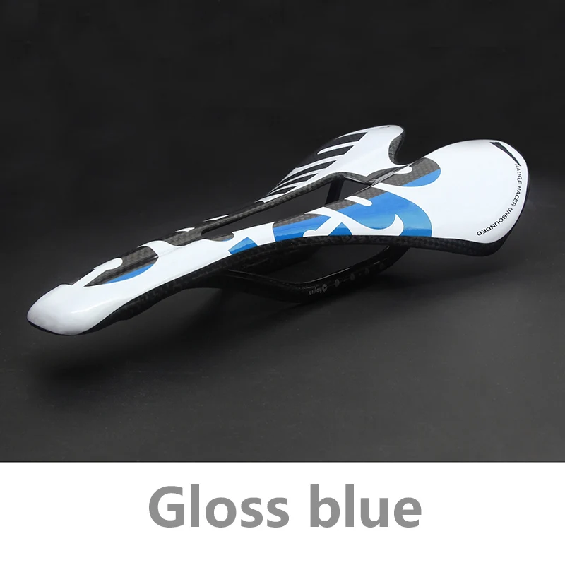 Ullicyc 3 к полностью углеродное волокно велосипедное седло шоссейное/MTB Велосипедное карбоновое седло матовое/глянцевое красочное ZD143 - Цвет: blue white gloss