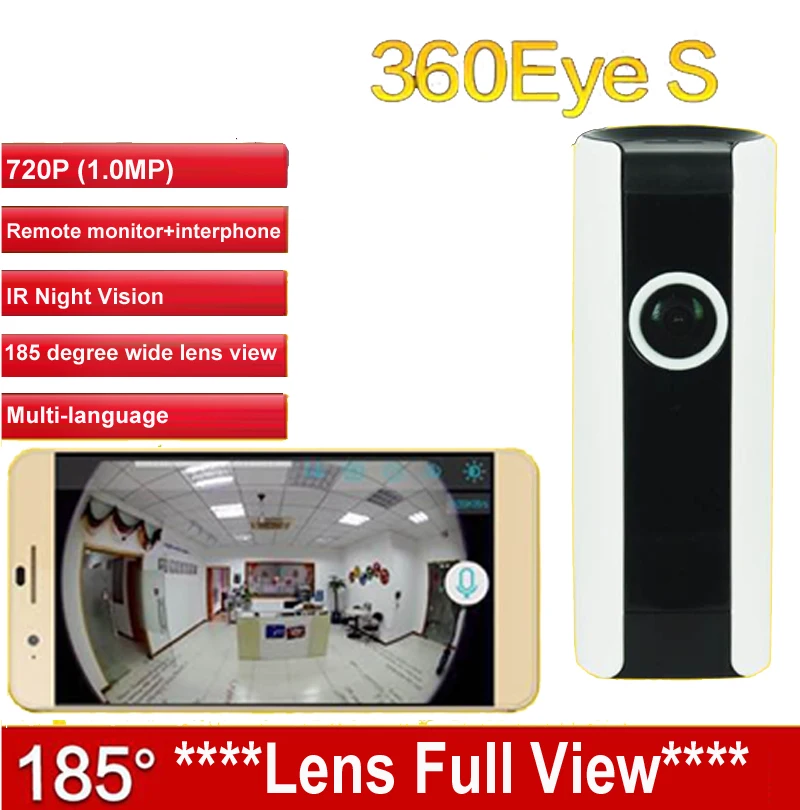

32-64gb 185degree lens IPC WiFi camera Panoramic IP Camera HD 720P baby monitor Camera Wireless Surveillance CAM 360Eye S cctv