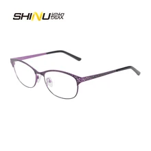 Металлические оправы для очков женские мужские полуоправы из нержавеющей стали очки с двойным цветным покрытием оправа для очков с коробкой SR8003