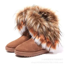 2016 New Fashion Women Snow Boots Round Toe Solid Fur Warm Woman Boots Comfortable Wild Casual