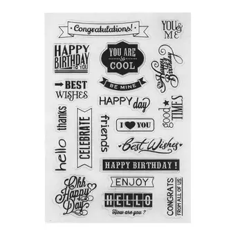 

1PC Silicone Transparent Clear Stamp Seal Happy Birthday Album Decor For Scrapbooking Album Photo Decoration Gift