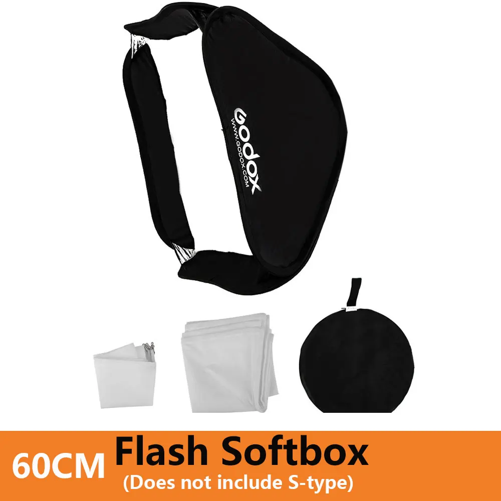 Софтбокс Godox Flash Kit 80 см* 80 см/60 см* 60 см/40 см* 40 см+ кронштейн типа S для студийной съемки