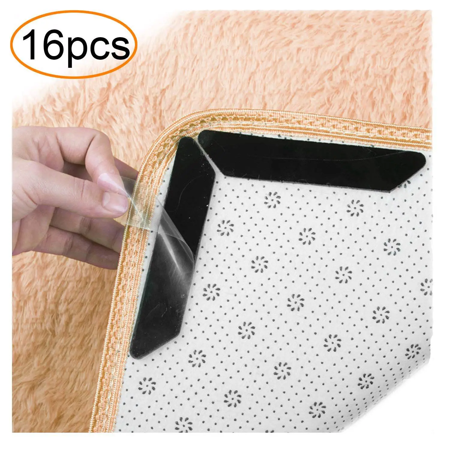 

16 Pieces Rug Gripper Stops Rug Slipping Premium Carpet Gripper Perfect Anti Slip Rug Pad for Floors Kitchen Bathroom