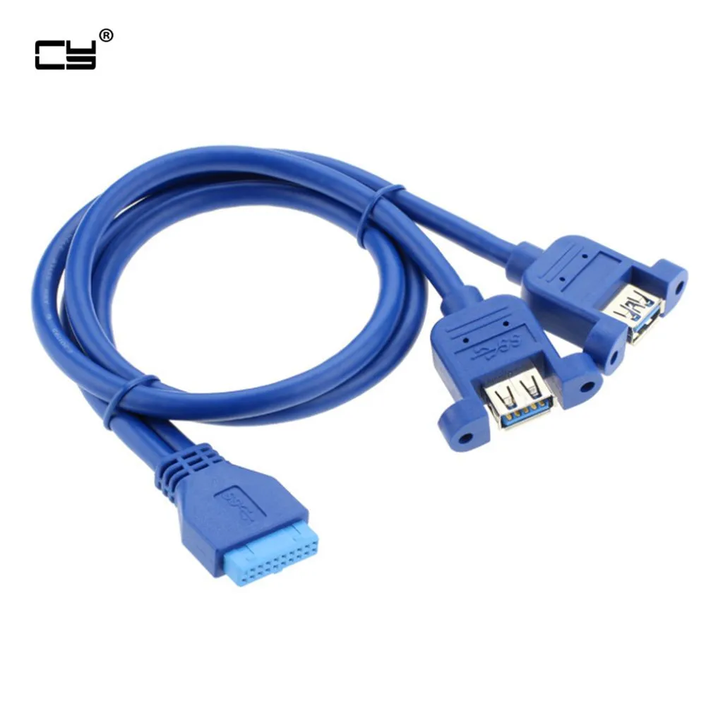 Материнская плата 20Pin USB3.0 мама к двойному USB 3 0 A кабель для передачи данных Шнур