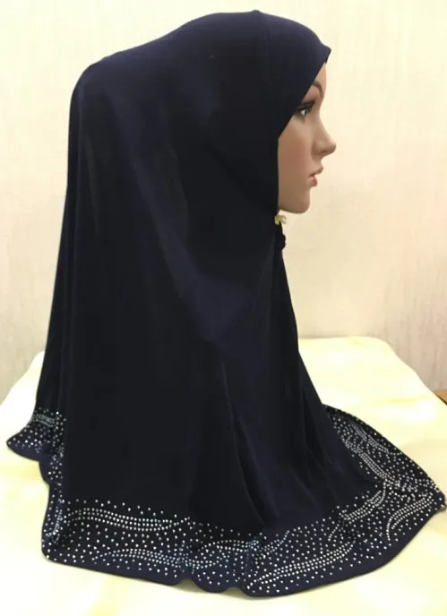 H1349 самый подходящий размер тянет на хиджаб, мгновенный молиться хиджаб с камнями, исламский шарф, быстрая
