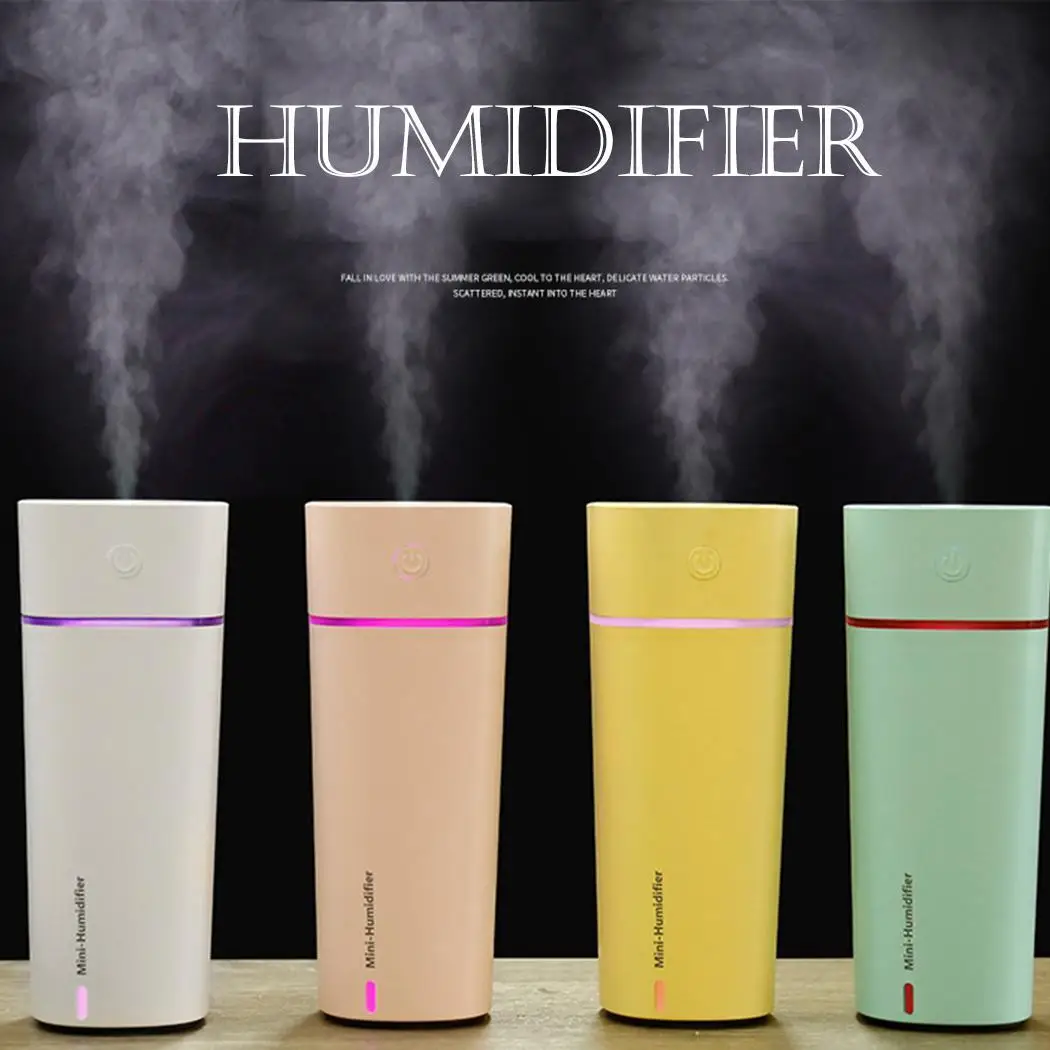 

240ml USB Mini Air Humidifier With LED Night Light Mist Purifier Car Home Office Mute Spray Aroma Essential Oil Diffuser