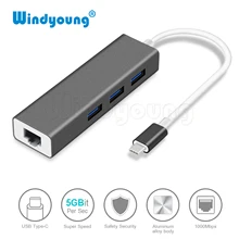 USB C Ethernet RJ45 Lan Adapter Type C to 3 Ports USB 3.0 Hub 10/100/1000Mbps Gigabit Ethernet Network Adapter for Macbook USB C Ethernet RJ45 Lan Adapter Type C to 3 Ports USB 3.0 Hub 10/100/1000Mbps Gigabit Ethernet Network Adapter for Macbook