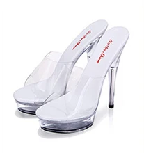 Sandals Summer Female Sexy Heels Transparent Crystal Shoe Film High Heeled Shoes A Fine Slip Waterproof Platform Sandals Tide