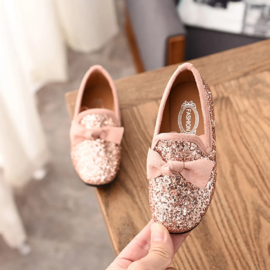 

Children Kid Baby Girls Bowknot Crystal Bling Single Princess Party Dance Shoes