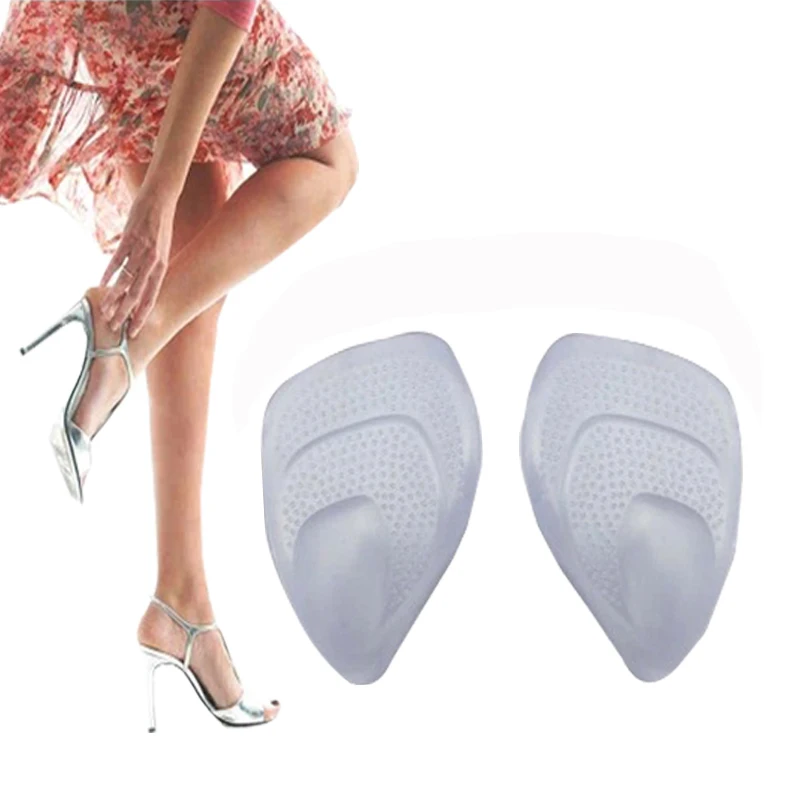 

2 pairs Ladies Silicone Gel Forefoot Pads Cushion Metatarsal Massage Reduce Pressure High Heel Feet Care Pain Relief insoles