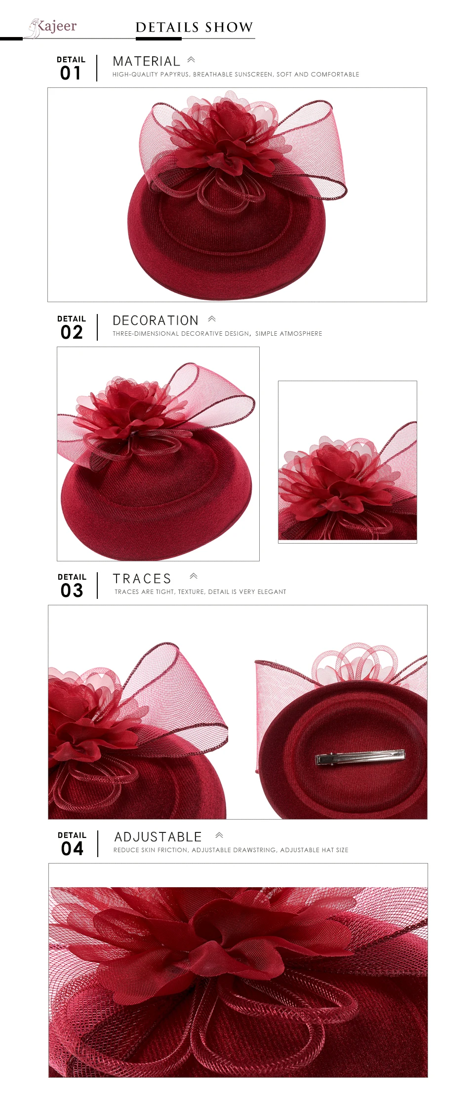 Kajeer 2019 Новая модная женская Вуалетка сетчатая шапка Свадебная женская мягкая фетровая шляпа аксессуары для волос Пенни шляпа вечерние