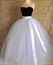 7 Layers 100cm Long Tulle Skirts Women Floor-Length Pleated Skirt Fashion Wedding Bridal Bridesmaid Skirt Faldas Jupe Saias girls hi lo tutu skirts kids girl mauve tulle skirt wedding bridal bridesmaid skirt knee length skirt with ruffles 1 10 ys