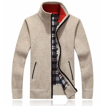 Drop shipping 2018 New Winter Warm Cashmere Wool Zipper Cardigan Sweaters Man Casual Knitwear Plus Size M-XXXL AXP146