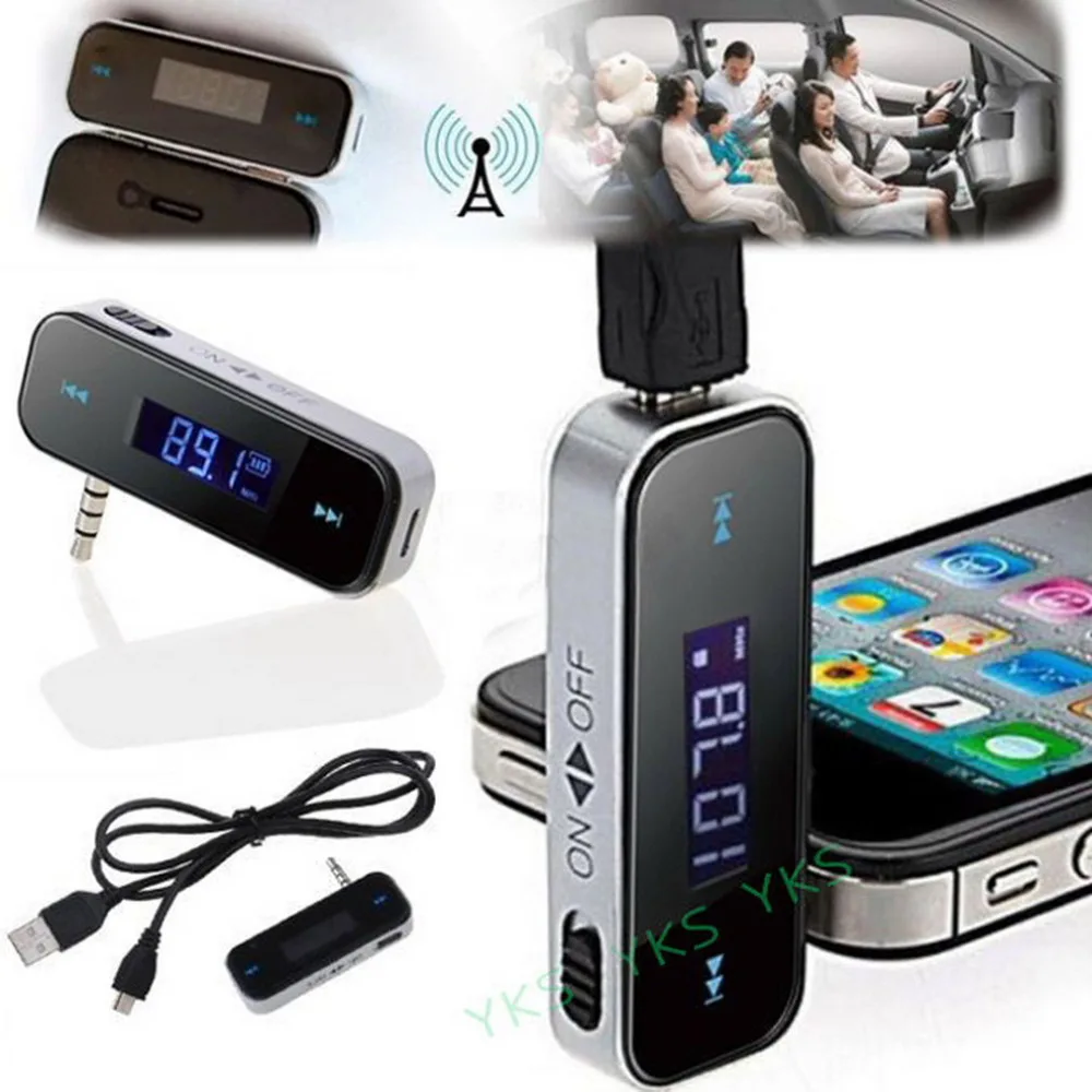YKS High Quality Car MP3 Player 3.5mm In-car FM Transmitter For iPhone 6 5 5S 5C/iPod Touch5/ipad 4 Mini Wireless Transmitter