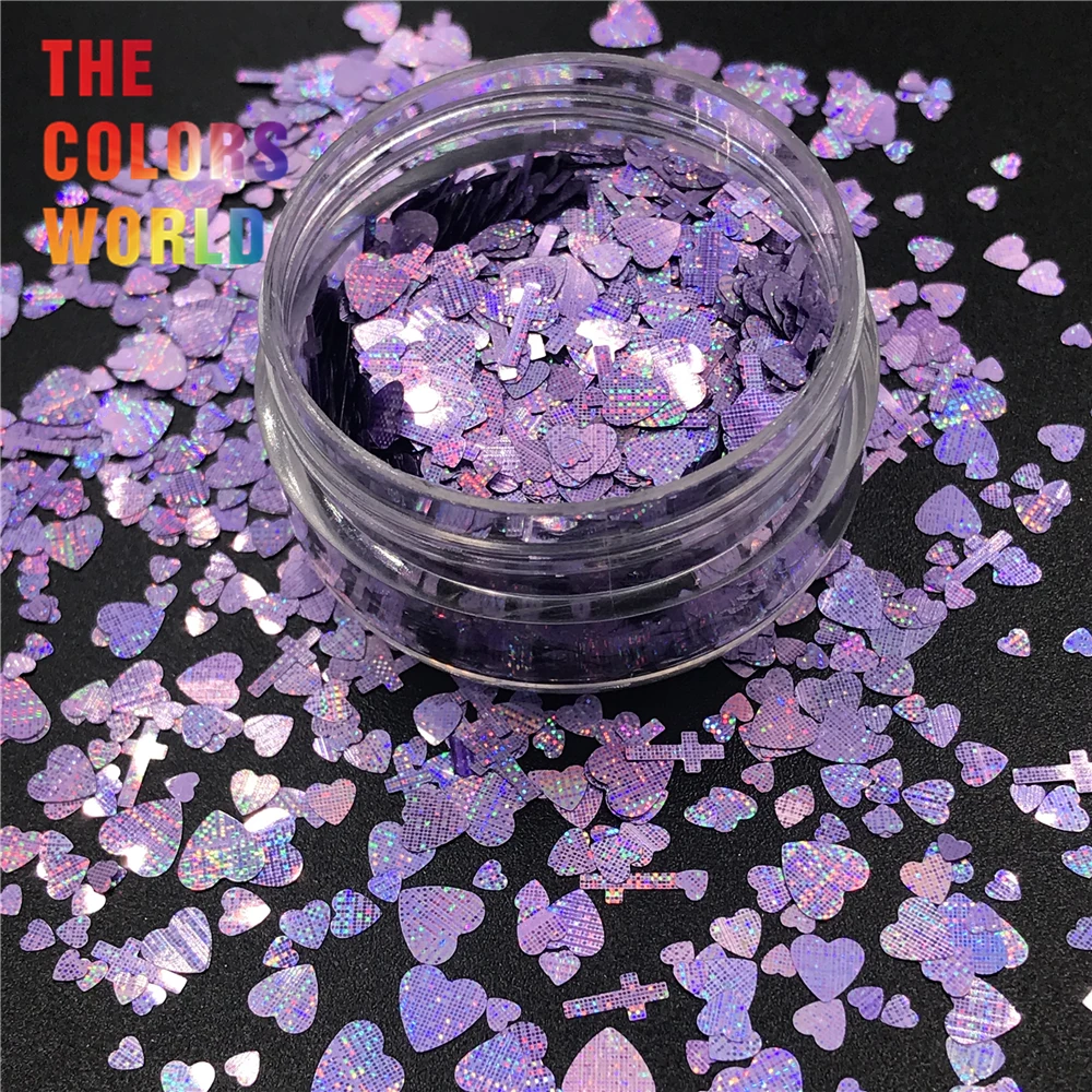 

TCT-056 Love And Cross Mix Shape 12 Star Shinning Laser Color Nail Glitter Set For Nail Art Decoration Makeup DIY Decoration