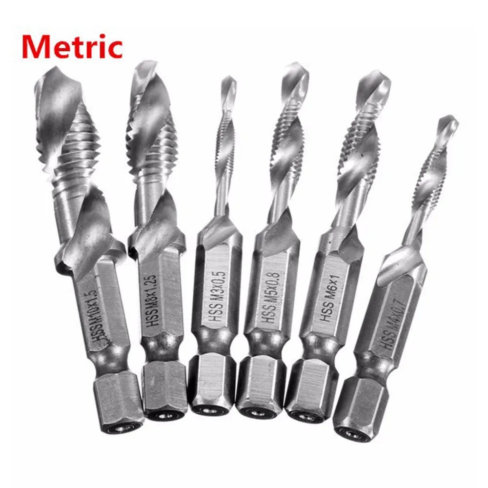 6pcs hss metric deburr countersink bits 1 4 inch hex shank what size drill bit for 1 4 tap