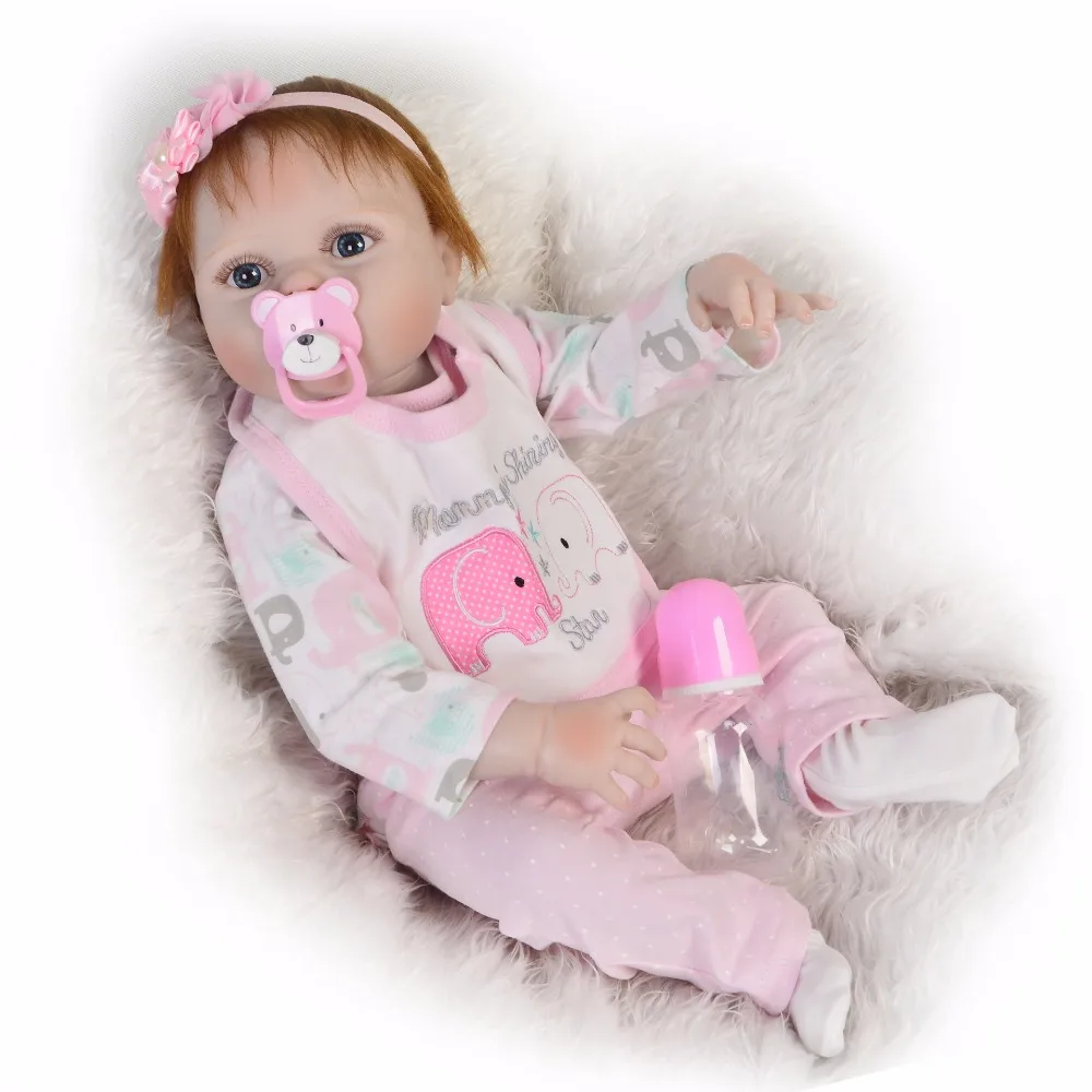Силиконовая виниловая кукла Boneca BeBes Reborn с розовым слоном одежда для девочек