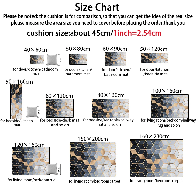 Модный нескользящий коврик для двери/кухни гостиной спальни прикроватной зоны