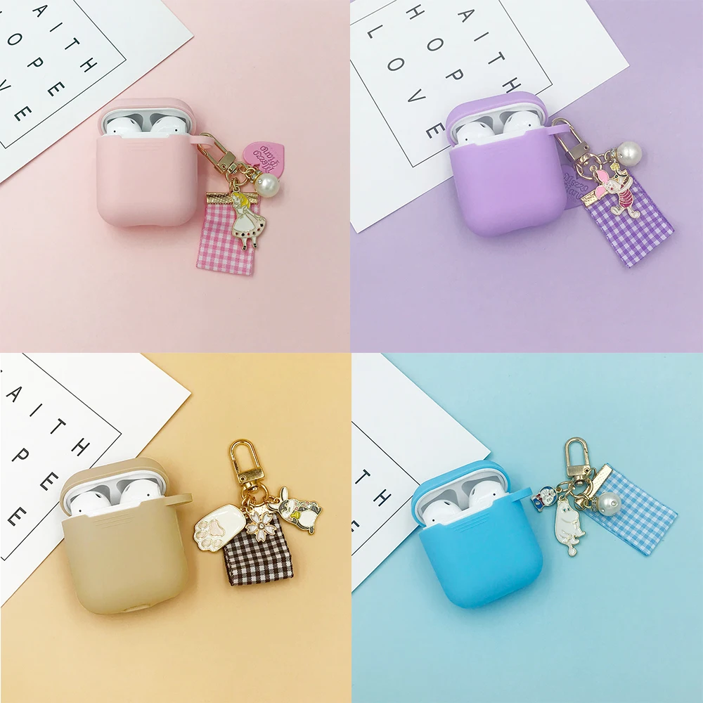 

Cartoon Girl Protective Case for AirPods Silicone Bluetooth Earphone Case For Apple AirPods Charger Box Cover Anti-lost Gift