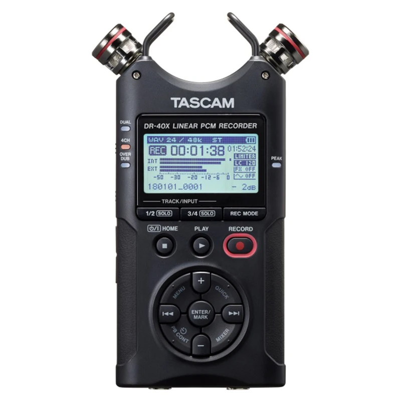 Модернизированный TASCAM DR40X DR-40X портативный универсальный четырехтрековый цифровой аудио рекордер ручка интервью рекордер WAV/BWF линейный PCM& MP3