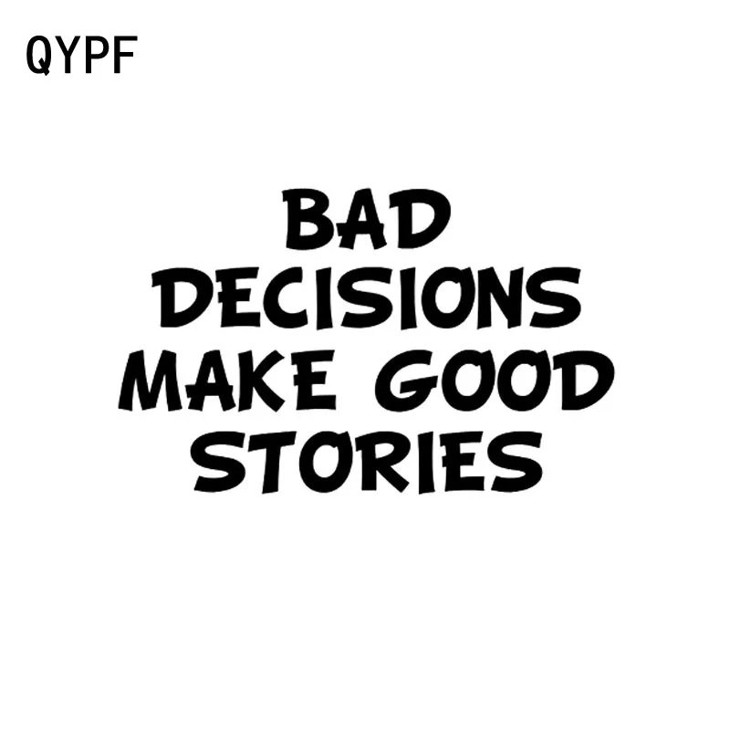 QYPF 15,9 см * 9,8 см, креативная виниловая Водонепроницаемая наклейка с хорошими историями, черная, серебряная наклейка для автомобиля
