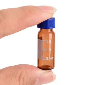 

5 Pc 2ml Brown Plastic Lid Graduated Round Glass Reagent Bottle Blue Screw Cap Screw On Cover Graduation Sample Vials