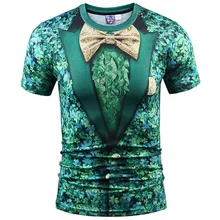 Fashion Fake Two Pieces T-shirt Men/Women 3d T shirt Print Green Floral Suit Jacket Tops Tees Summer T shirts Plus S-3XL R1863