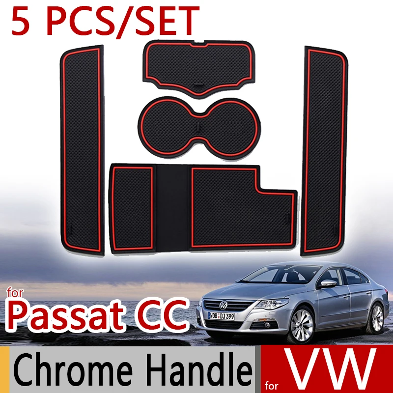Для VW Passat CC Противоскользящий резиновый коврик для двери 5 шт. Volkswag 2008-2016 2011 2012 2013