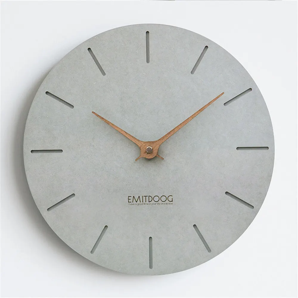 Скандинавские 12 дюймов серые настенные часы современные МДФ доска деревянные иглы Подвесные часы минималистский домашний Декор круглые часы - Color: 3