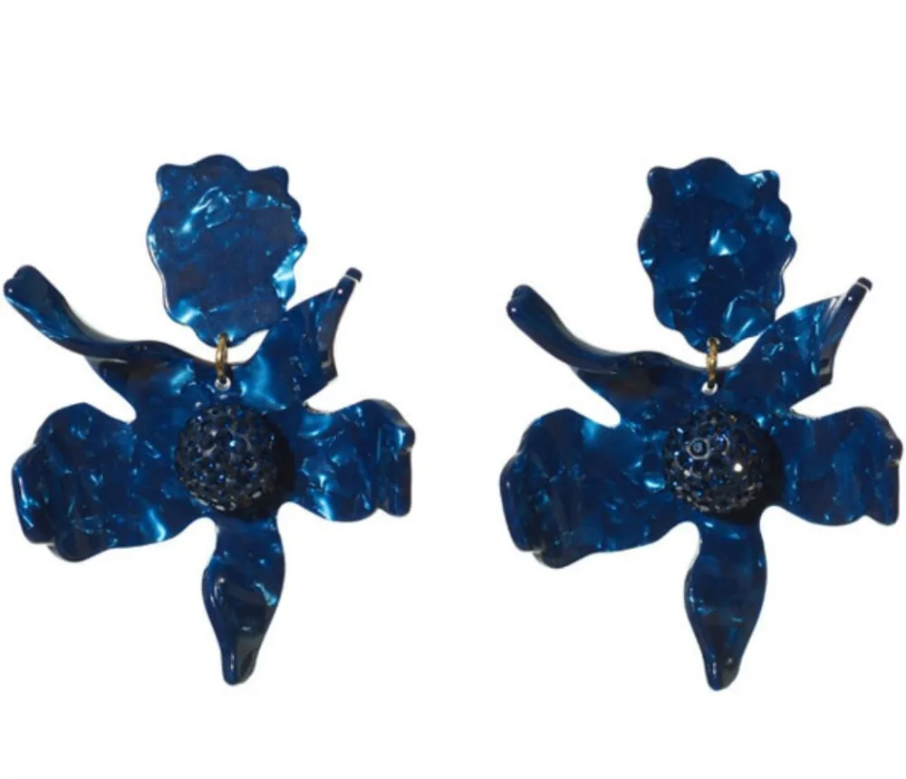 CSxjd luxury Resin lily flower Clip Earrings Women earrings jewellery