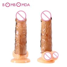 Sex Shop Cock Extender Penis Sleeve Reuseable Adult Sex Toy For Men Penis Rings Foreskin Dildo