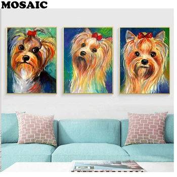 

full Square diamond 5d diy diamond painting"Shih Tzu dog" rhinestone 3D diamond cross stitch mosaic art painting 3 piece set