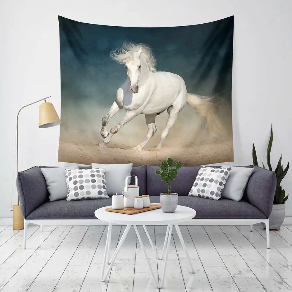 

Better Quality 3D Horse Print Furnishing Bohemian Mandala Tapestry Wall Hanging Sandy Beach Picnic Throw Rug Blanket Home Decor