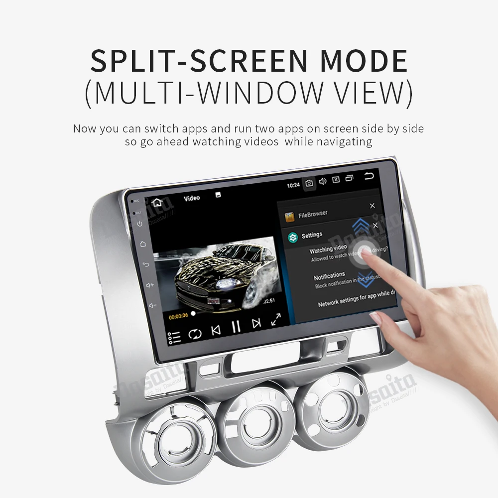 Cheap Android 9.0 1 Din Car Radio GPS for Honda JAZZ FIT 2002 2003 2004 2005 2006 2007 2008 Manual AC LFD IPS 1024*600 2