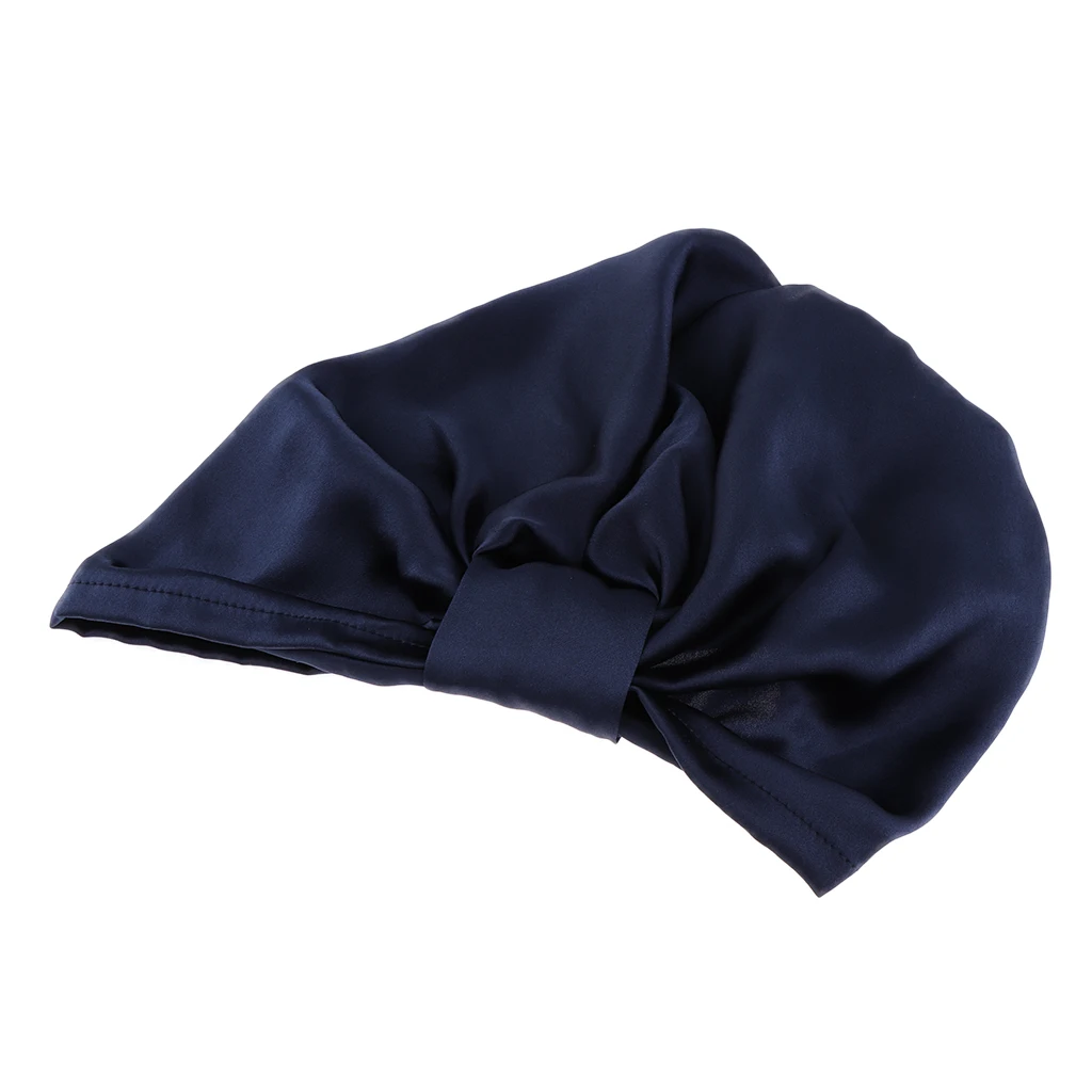 Women Lady Silk Sleeping Hats Wrap Night Cap Hair Care Soft Bonnet Scarves Hat