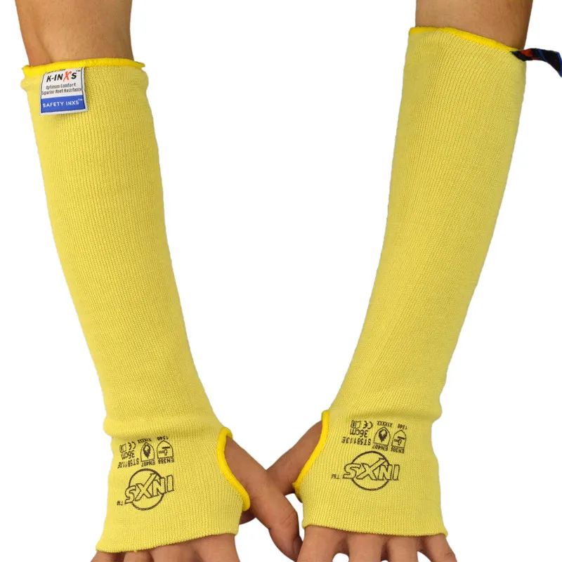 Золотисто-желтый трикотажный анти-резной/анти-Обрезной ручной Локоть и руки 36-45 см волоконный защитный рукав для трудной работы окружающей среды