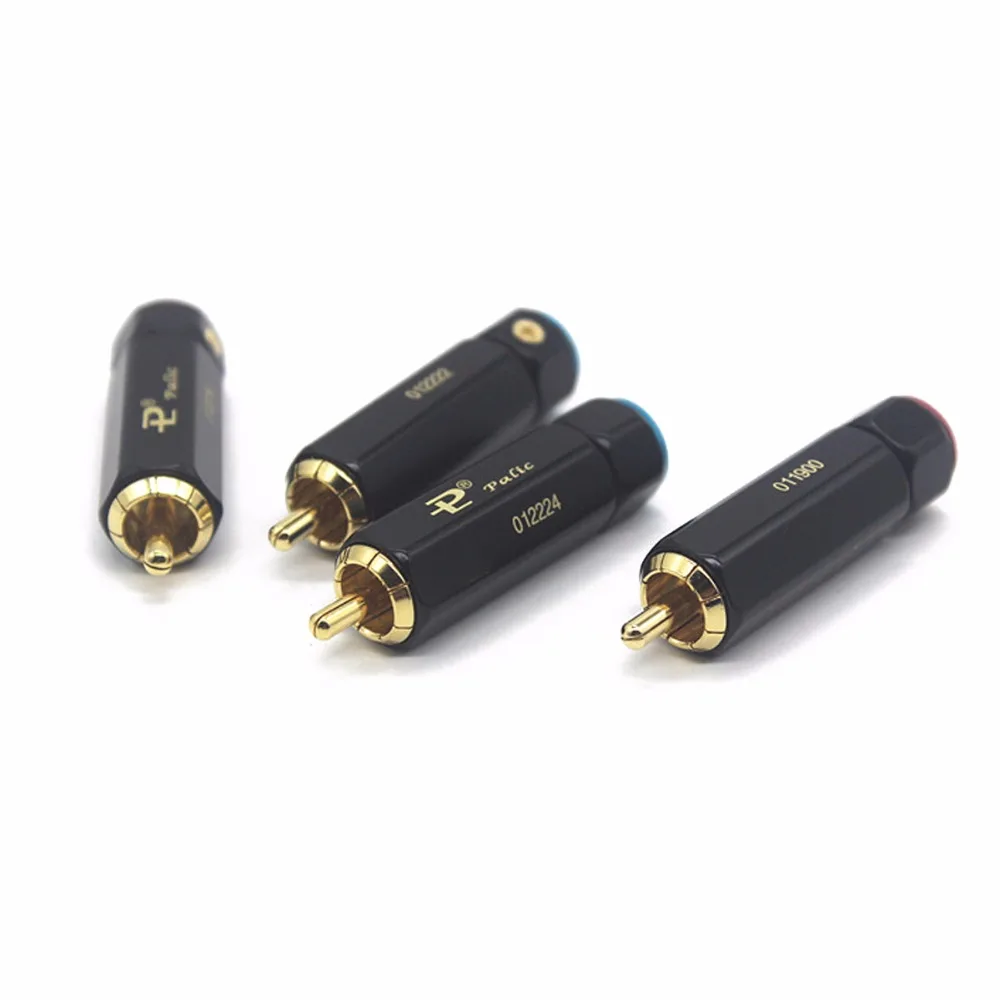 

US Budweiser Copper Gold Plated RCA connectors rca stecker male signal line rca male plug lotus head copper RCA plug 10pcs/lot