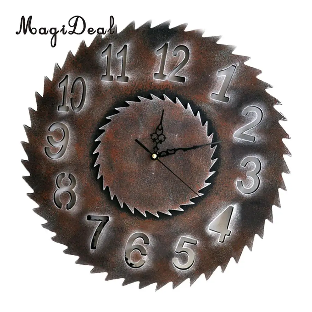 Industrial European Vintage 3D Rustic Decorative Gear Wooden Vintage Wall Clock
