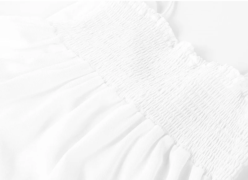 Forefair Summer Sexy Spaghetti Strap Dress Women A Line White (10)