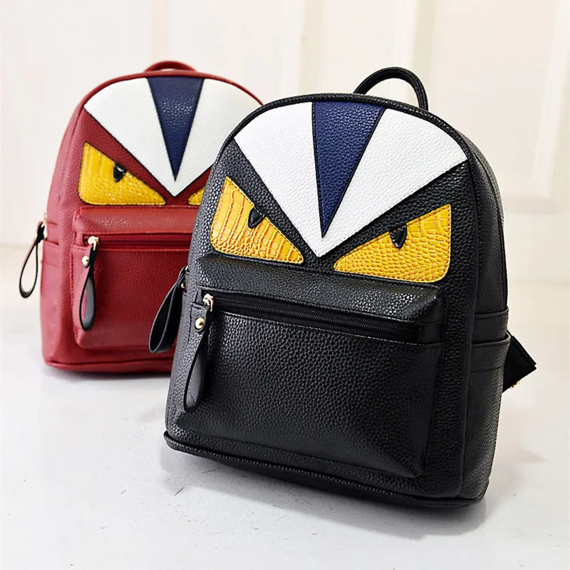 Women's Backpack Designer Black Cartoon Eyes Monster Backpacks Travel Bag Cute Backpacks For
