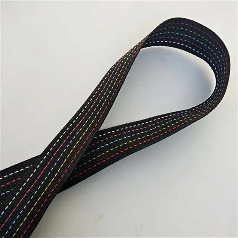 120cm Adjustable Women Bag Strap Trendy Stripe Design Lady Shoulder Straps Nylon Release Elastic Black Bag Belts Gold Buckle